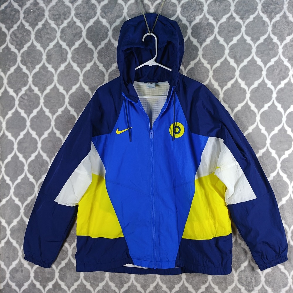 Chelsea FC Jacket Men Size L Blue Yellow Windbreaker Soccer Futbol Football Nike